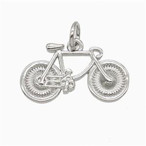 Copper Bicycle Pendant Sports Platinum Plated, approx 11-19mm