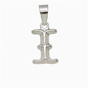 Copper Letter-I Pendant Platinum Plated, approx 10-13mm