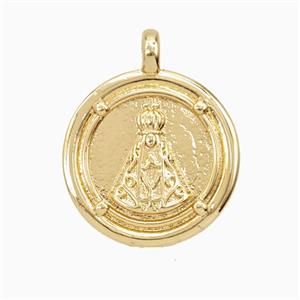 Copper Pope Pendant Gold Plated, approx 20mm
