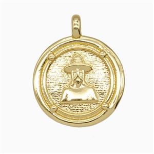 Copper Human Pendant Gold Plated, approx 20mm