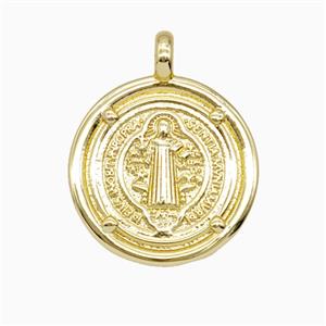 Copper Saint Jude Pendant Gold Plated, approx 20mm