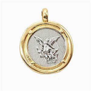 Copper Fairy Pendant Platinum Gold Plated, approx 20mm