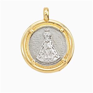 Copper Pope Pendant Platinum Gold Plated, approx 20mm