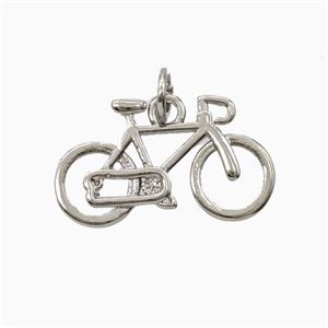 Copper Bicycle Pendant Platinum Plated, approx 12-20mm