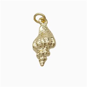 Copper Conch Shell Pendant Gold Plated, approx 10-18mm