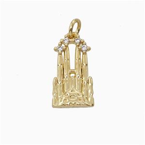 Barcelona Cathedral Charms Copper Pendant Gold Plated, approx 10-18mm