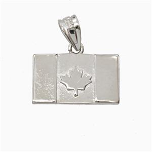 Canadian Maple Leaf Charms Copper Pendant Platinum Plated, approx 12-20mm