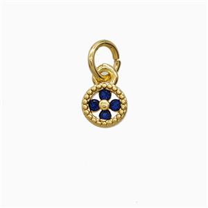 Copper Flower Pendant Pave Zirconia Gold Plated, approx 5.5mm