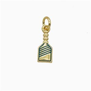 Copper Pickleball Paddle Pendant Sports Enamel Gold Plated, approx 5-12mm