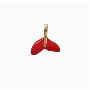 Copper Shark-Tail Pendant Enamel Gold Plated, approx 9-10mm