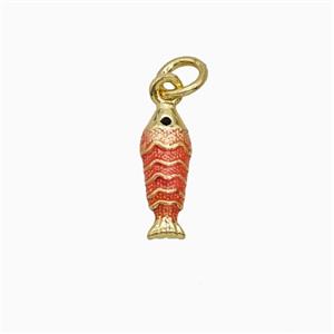 Copper Fish Pendant Painted Gold Plated, approx 4.5-12mm