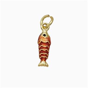 Copper Fish Pendant Painted Gold Plated, approx 4.5-12mm