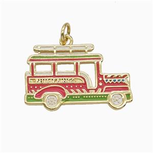 Copper Car Charms Pendant Enamel Gold Plated, approx 16-25mm