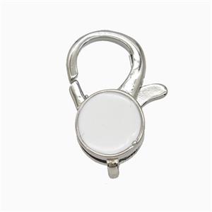 Copper Lobster Clasp Enamel Platinum Plated, approx 13-20mm