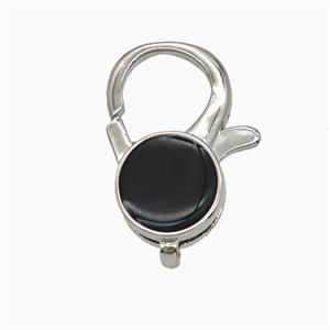 Copper Lobster Clasp Enamel Platinum Plated, approx 13-20mm