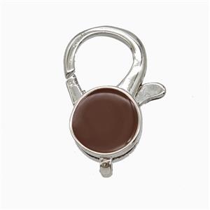 Copper Lobster Clasp Enamel Platinum Plated, approx 13-20mm