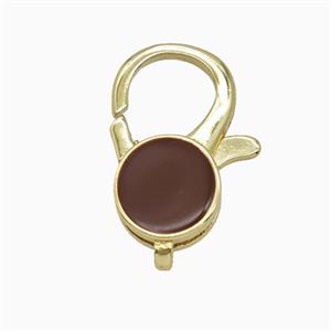 Copper Lobster Clasp Enamel Gold Plated, approx 13-20mm