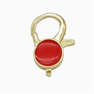 Copper Lobster Clasp Enamel Gold Plated, approx 13-20mm