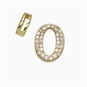 Copper Number-0 Beads Pave Zirconia Flat Hole Gold Plated, approx 7-14mm, 1.6-10mm hole