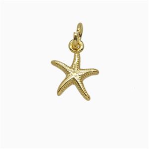 Copper Starfish Pendant Gold Plated, approx 9mm