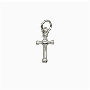 Copper Cross Pendant Platinum Plated, approx 7-12mm