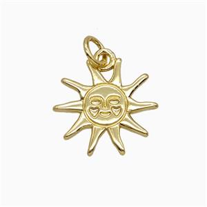 Copper Sun Pendant Gold Plated, approx 16mm