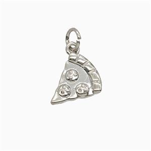 Copper Pizza Pendant Platinum Plated, approx 10-12mm