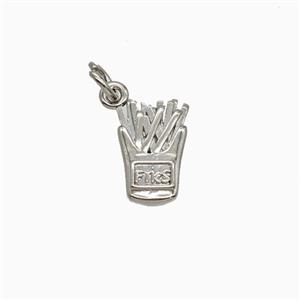 Copper French Fries Pendant Platinum Plated, approx 8-12mm