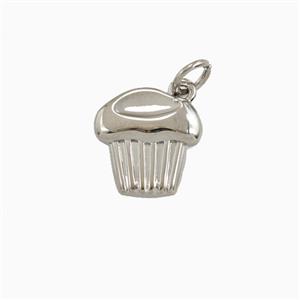 Copper Ice Cream Pendant Platinum Plated, approx 12mm