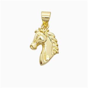 Copper Horse-Head Pendant Gold Plated, approx 11-15mm