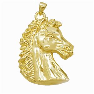 Copper Horsehead Pendant Gold Plated, approx 30-35mm