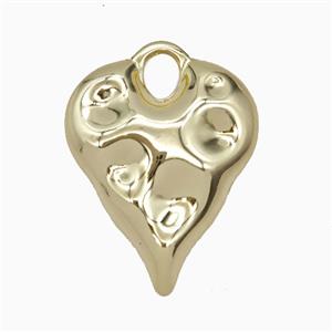Copper Heart Pendant Hammered Gold Plated, approx 25-30mm