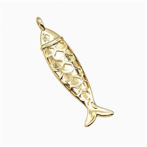 Copper Fish Pendant Gold Plated, approx 11-45mm