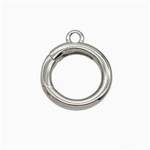 Copper Carabiner Clasp Platinum Plated, approx 15mm