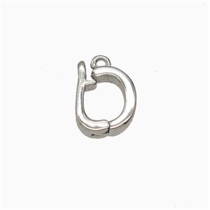 Copper Clasp Platinum Plated, approx 8-10mm