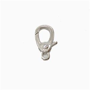 Copper Lobster Clasp Platinum Plated, approx 6-9mm
