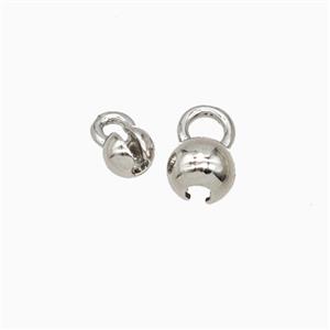 Ball Chain End Copper Connector Platinum Plated, approx 5mm