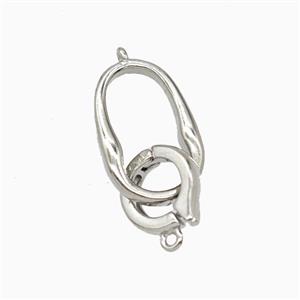 Copper Clasp Platinum Plated, approx 10-16mm, 9mm