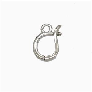Copper Clasp Platinum Plated, approx 8-9mm