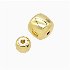 Copper Barrel Beads Gold Plated, approx 8mm
