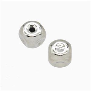 Copper Cube Beads Platinum Plated, approx 8.5mm