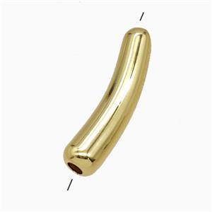 Copper Tube Beads Curving Gold Plated, approx 5-21mm