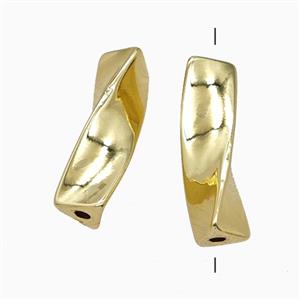 Copper Twist Beads Gold Plated, approx 5-17mm