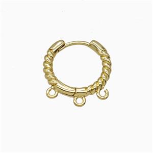 Copper Hoop Earrings Gold Plated, approx 14mm