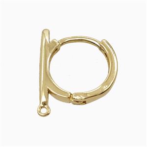 Copper Hoop Earrings Gold Plated, approx 14mm dia