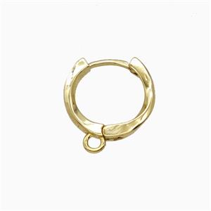 Copper Hoop Earrings Gold Plated, approx 13mm dia