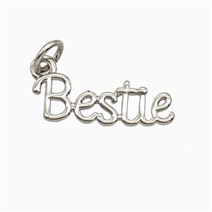 Copper Letter Bestie Pendant Platinum Plated, approx 6-18mm