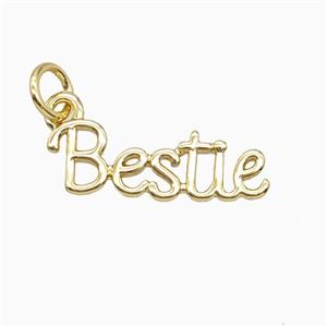 Copper Letter Bestie Pendant Gold Plated, approx 6-18mm