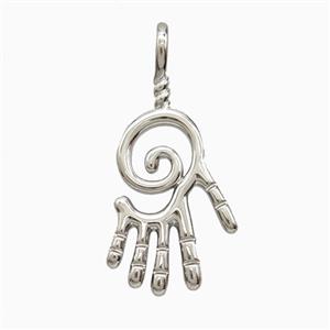 Copper Hamsahand Pendant Platinum Plated, approx 15-30mm