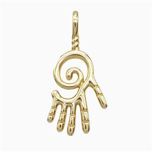 Copper Hamsahand Pendant Gold Plated, approx 15-30mm